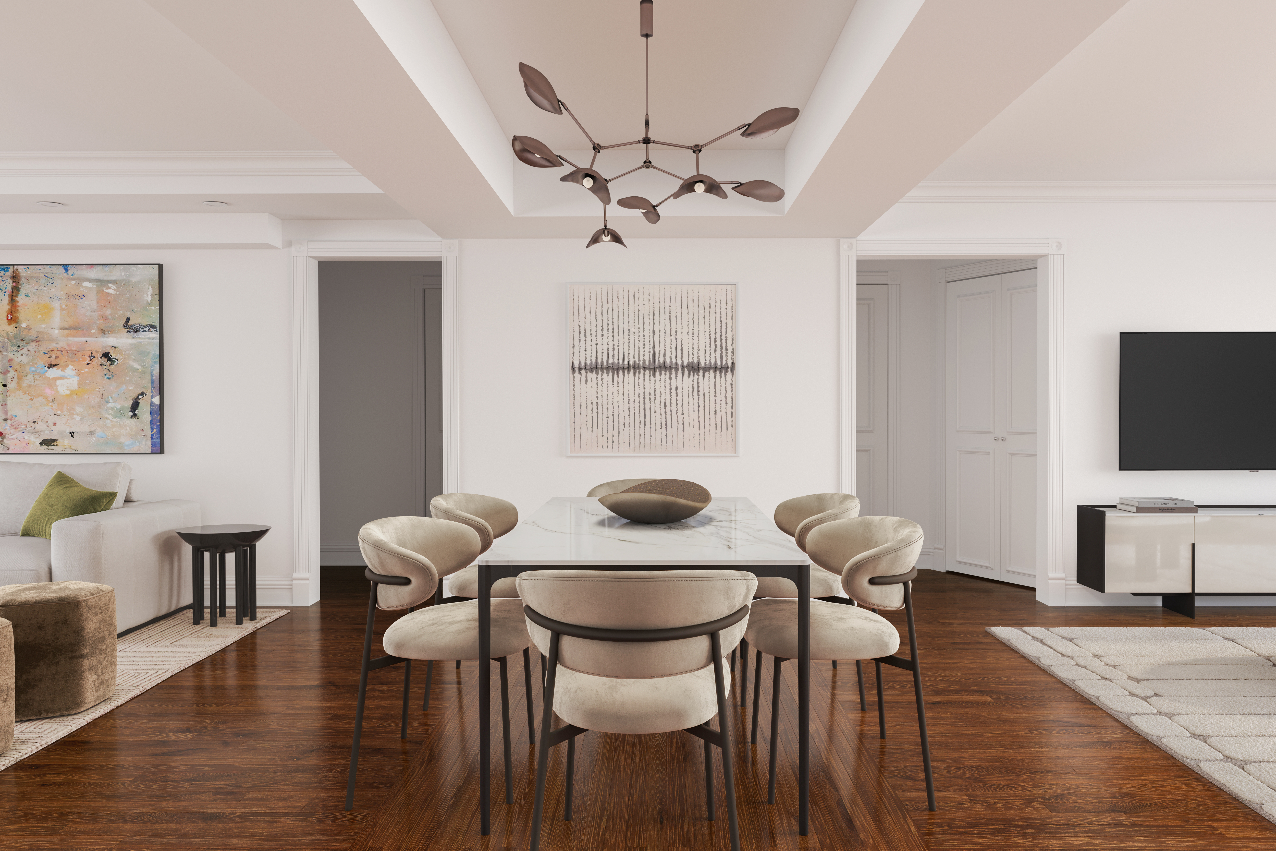 799 Park Avenue, Unit 17A Manhattan, NY 10021 - Photo 3 of 12 a view of a dining room with furniture and wooden floor