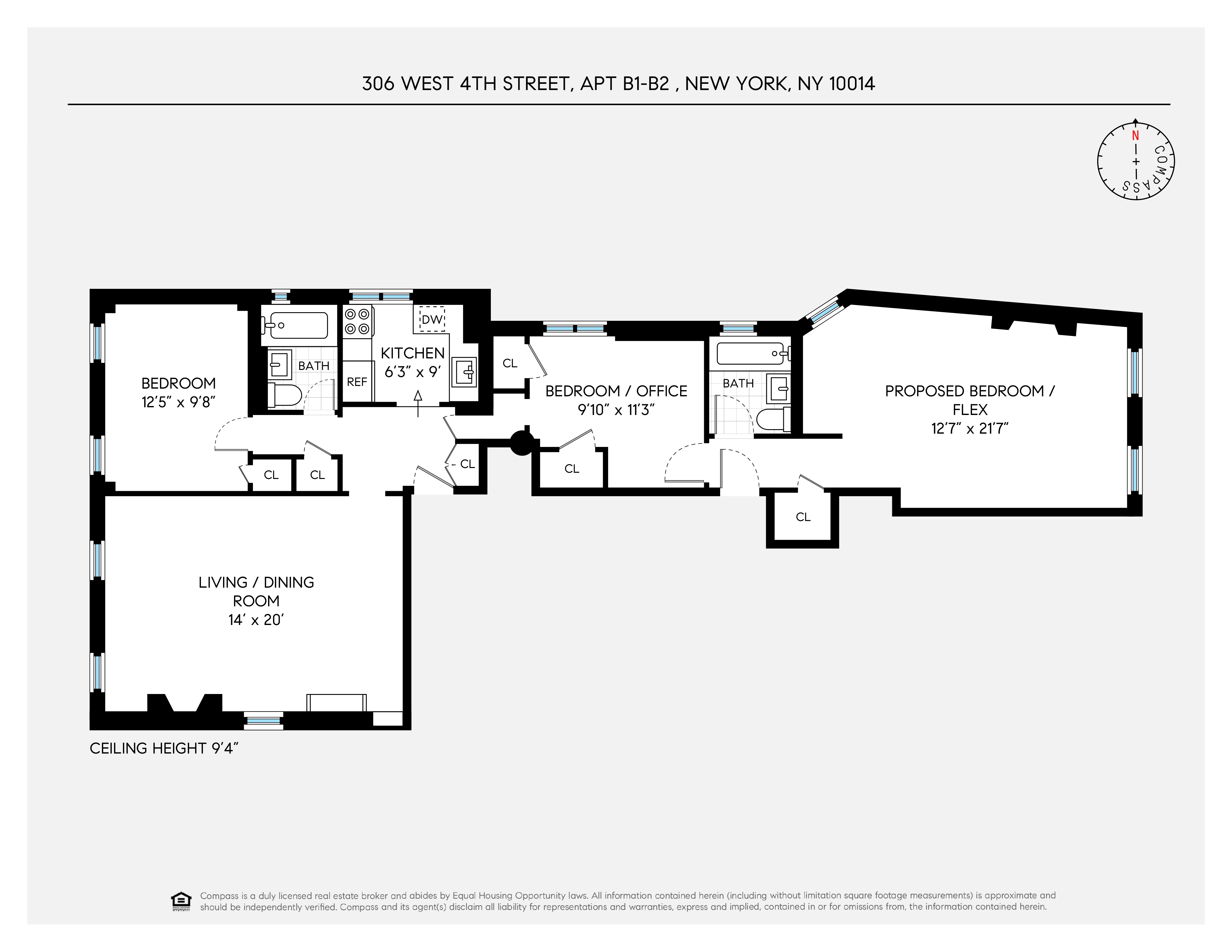 306 West 4th Street, Unit B1B2 Manhattan, NY 10014 - Photo 9 of 9 a picture of a floor plan