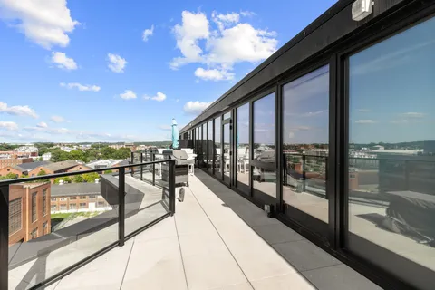 a view of city from a balcony