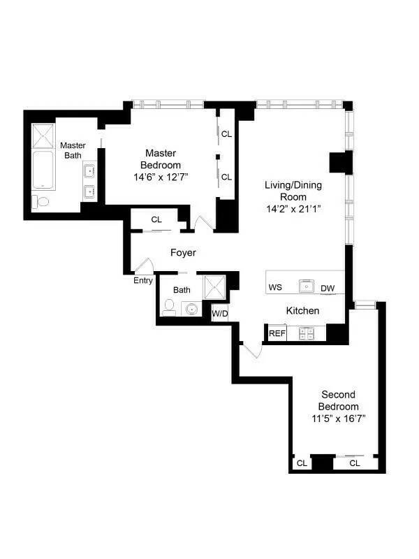 305 East 85th Street, Unit 5B Manhattan, NY 10028 - Photo 11 of 11 a picture of a floor plan