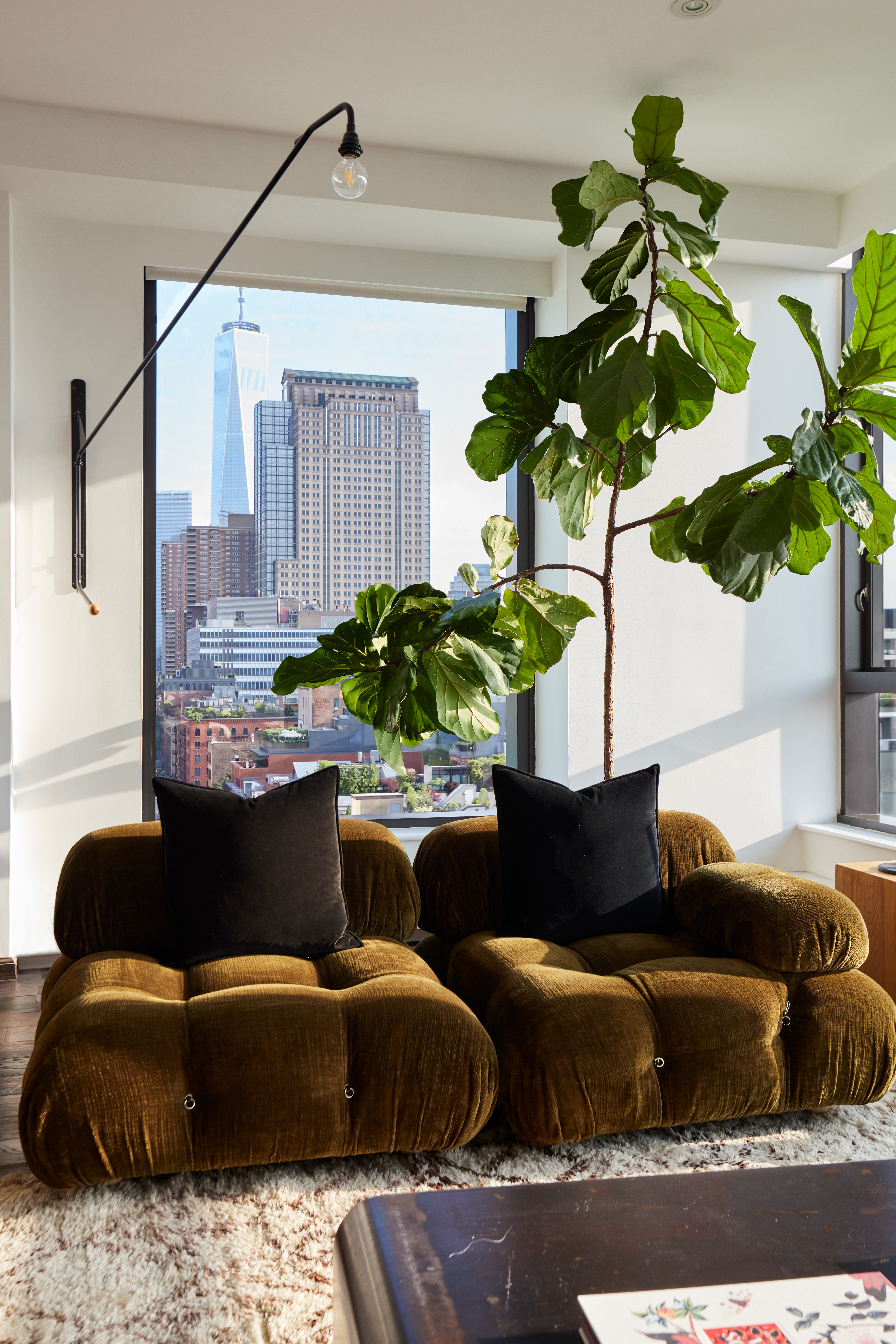 505 Greenwich Street, Unit 14A Manhattan, NY 10013 - Photo 3 of 20 a living room with furniture flowerpot and a potted plant