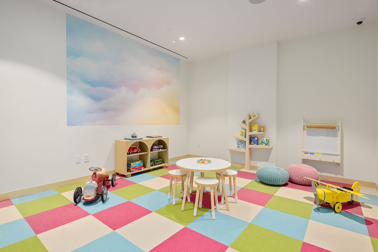 a room with furniture and a table