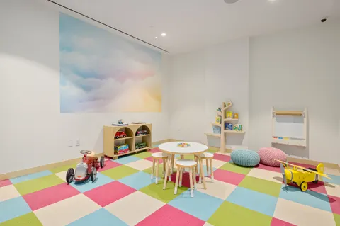 a room with furniture and a table