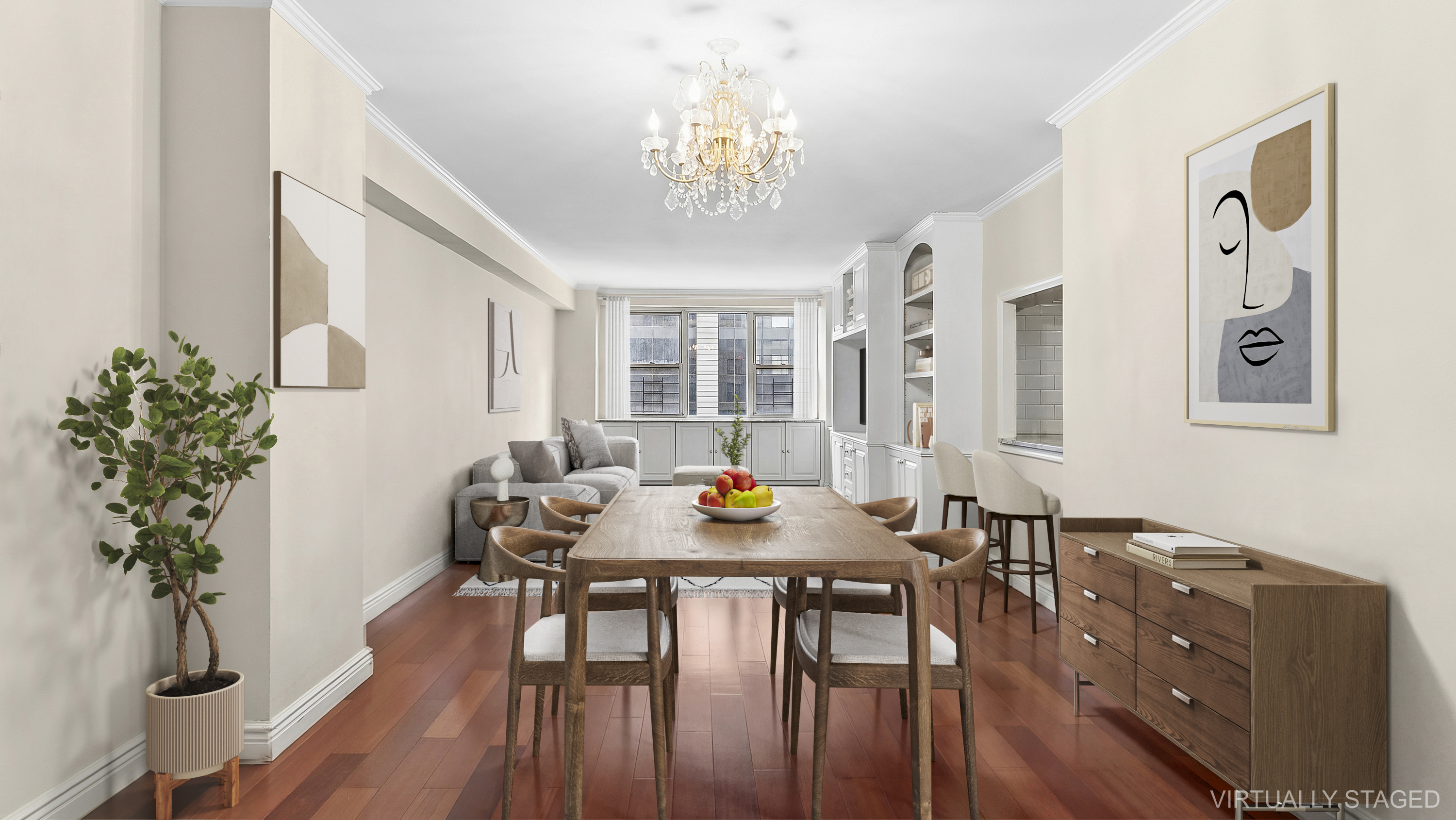 333 East 79th Street, Unit 8X Manhattan, NY 10075 - Photo 2 of 8 a view of a dining room with furniture window and wooden floor