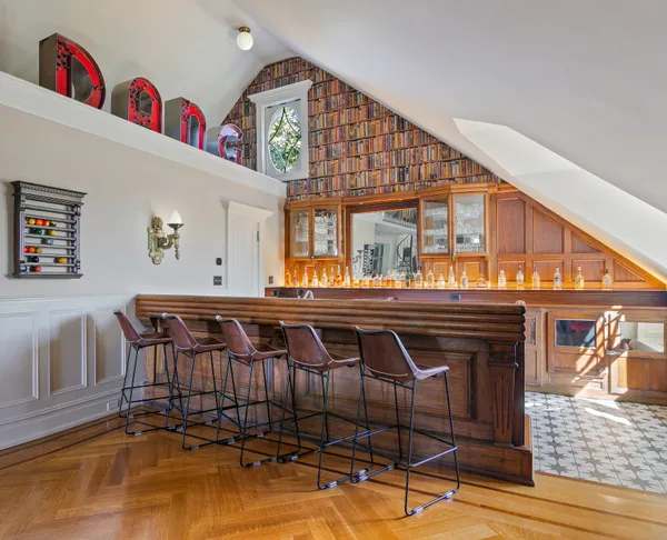 a kitchen with a stove and cabinets