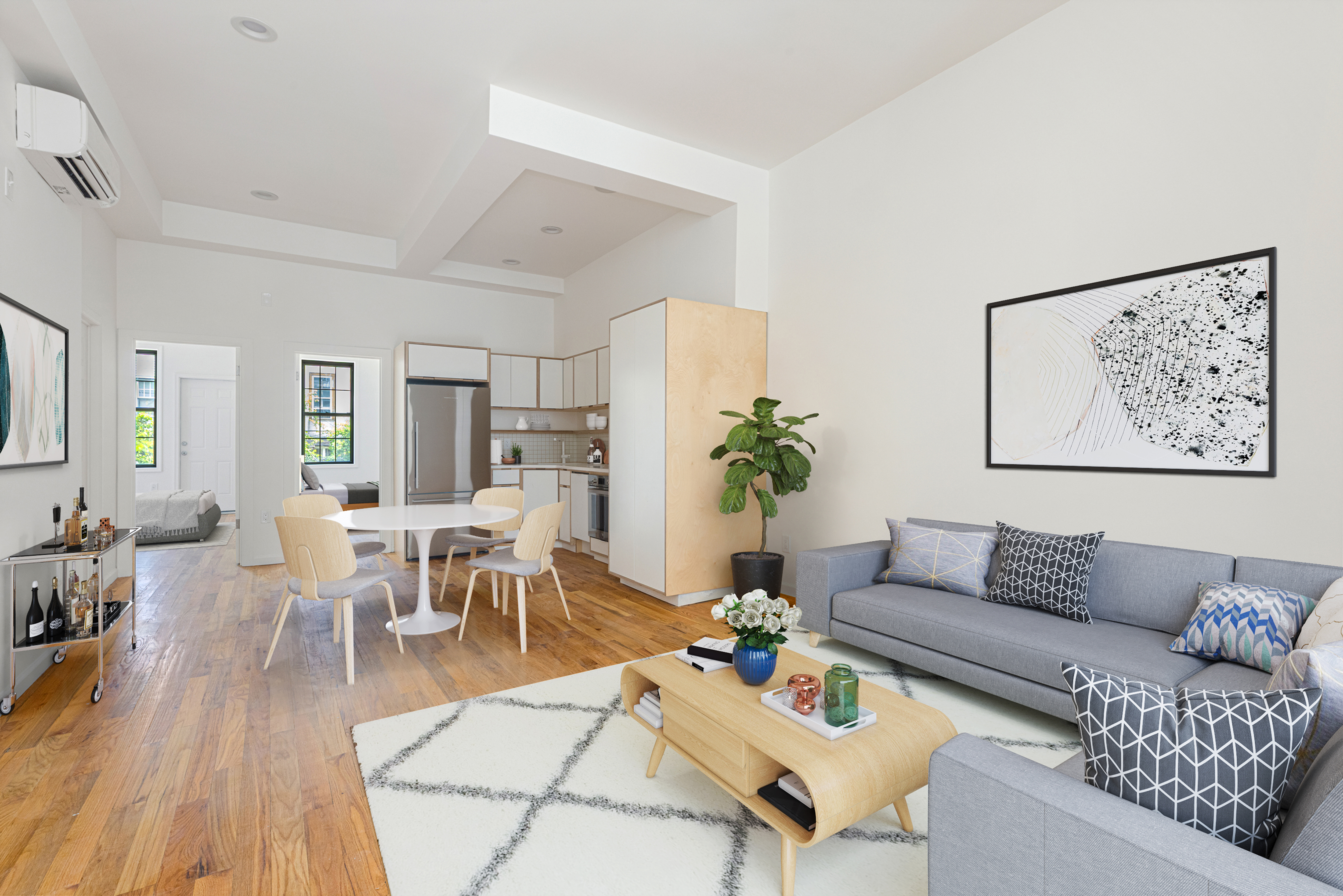 1068 Hancock Street, Unit 1 Brooklyn, NY 11221 - Photo 1 of 11 a living room with furniture and wooden floor