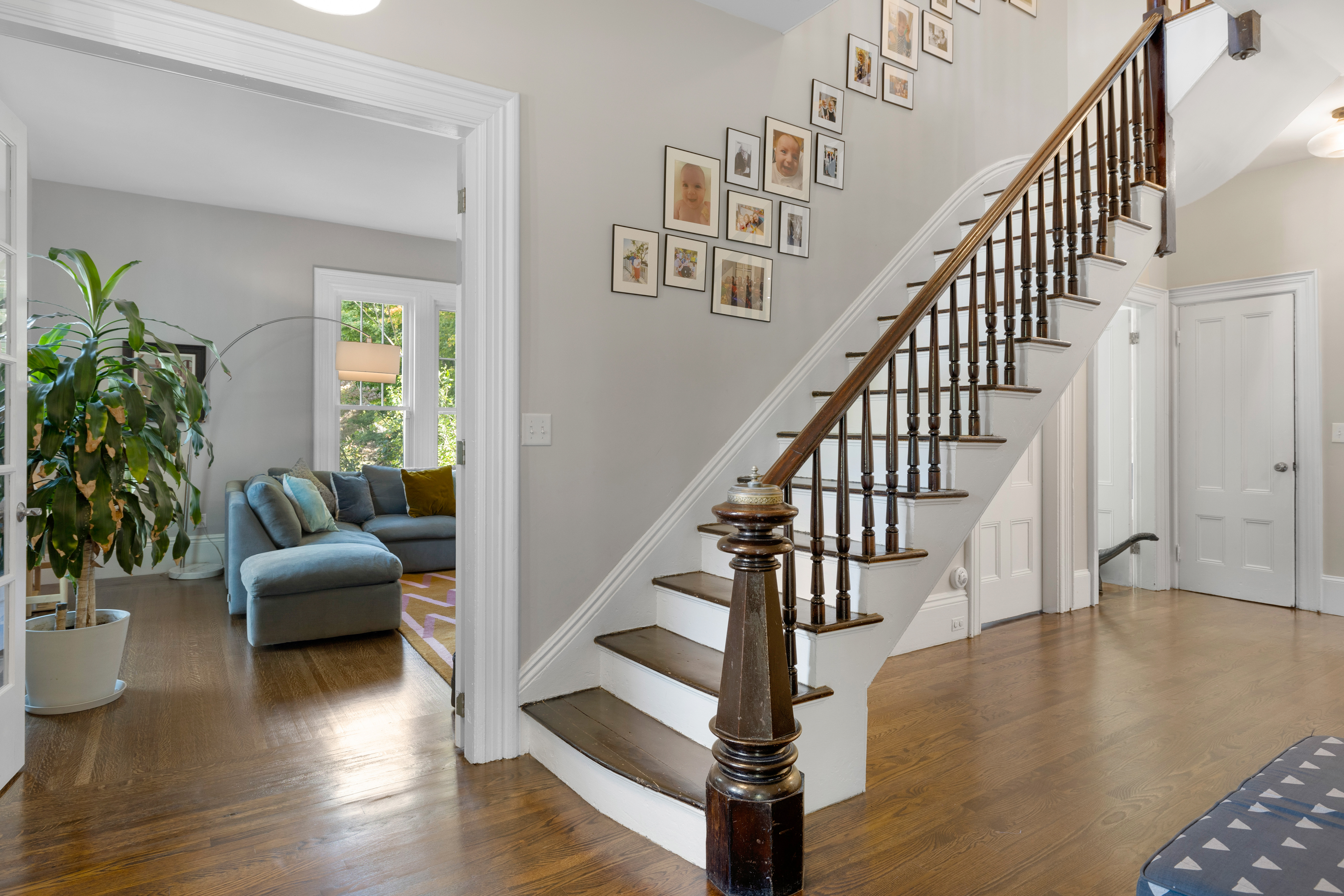 90 Maple Place Dedham, MA 02026 - Photo 3 of 40 a view of entryway and hall with wooden floor