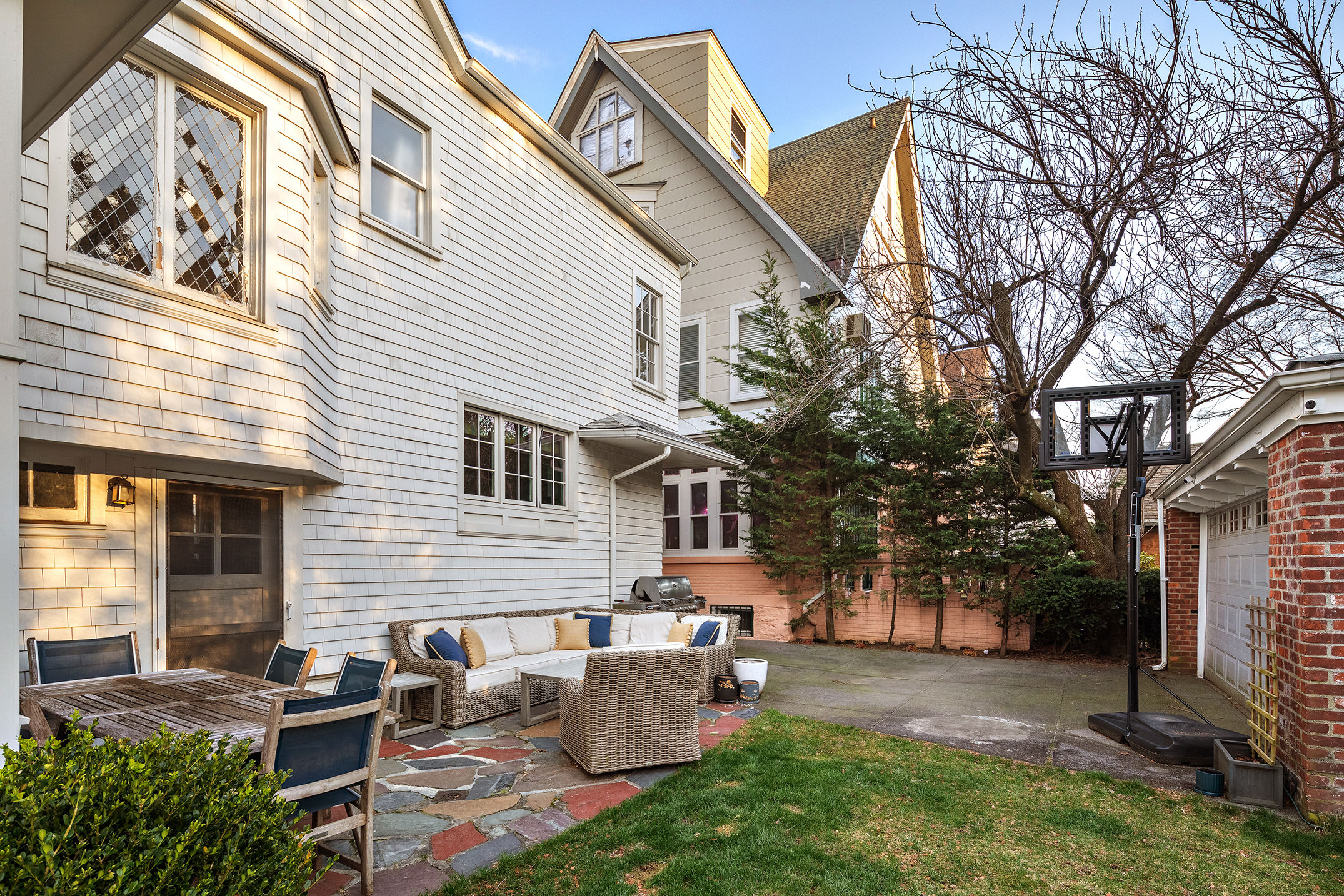 162 Argyle Road Brooklyn, NY 11218 - Photo 23 of 25 a view of backyard of house with outdoor seating and barbeque oven