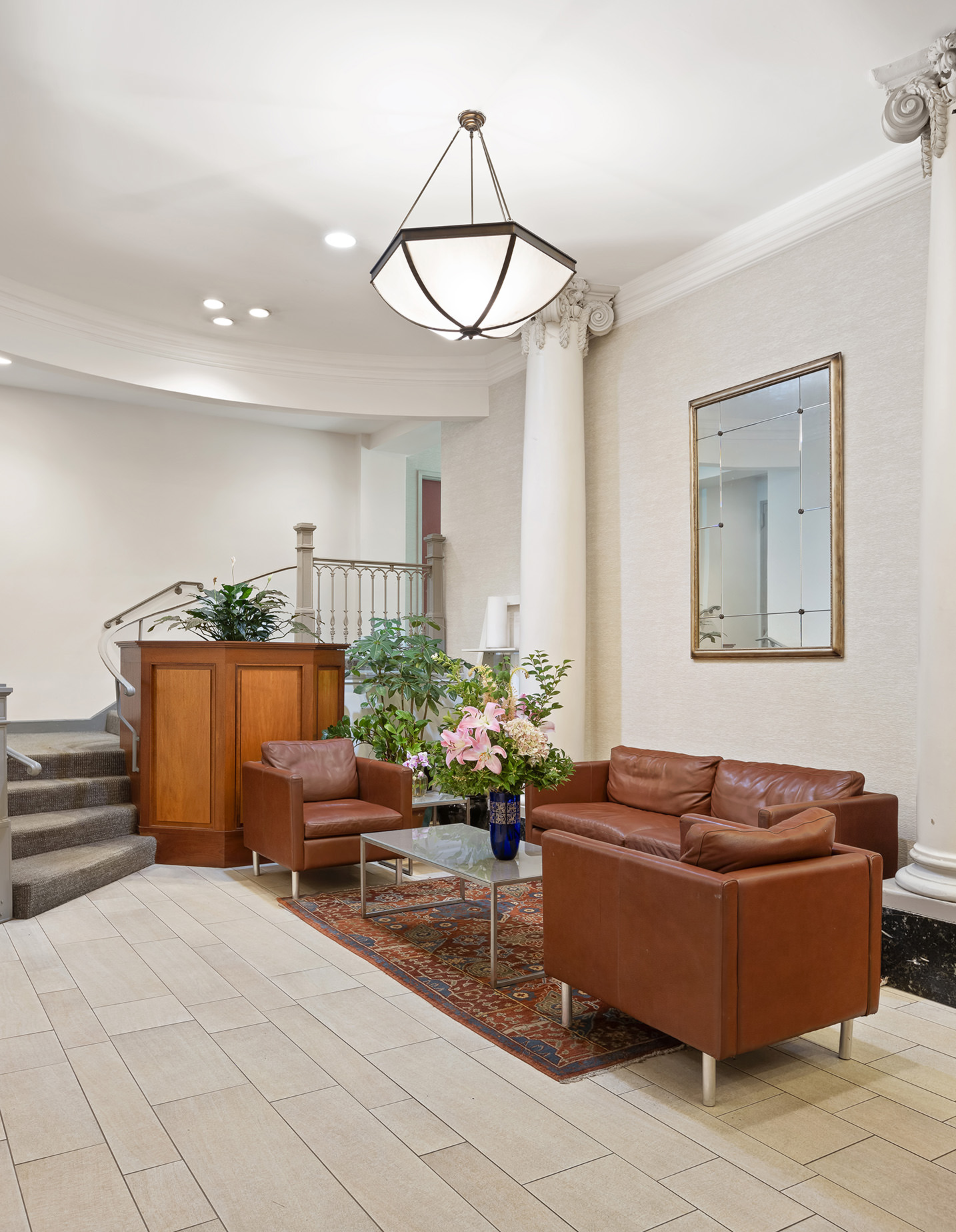 305 West 98th Street, Unit 7CS Manhattan, NY 10025 - Photo 14 of 18 a living room with furniture flowerpot and a chandelier