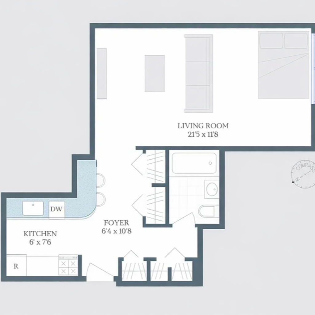 130 East 18th Street, Unit 8R Manhattan, NY 10003 - Photo 9 of 9 a picture of a bench in front of a door