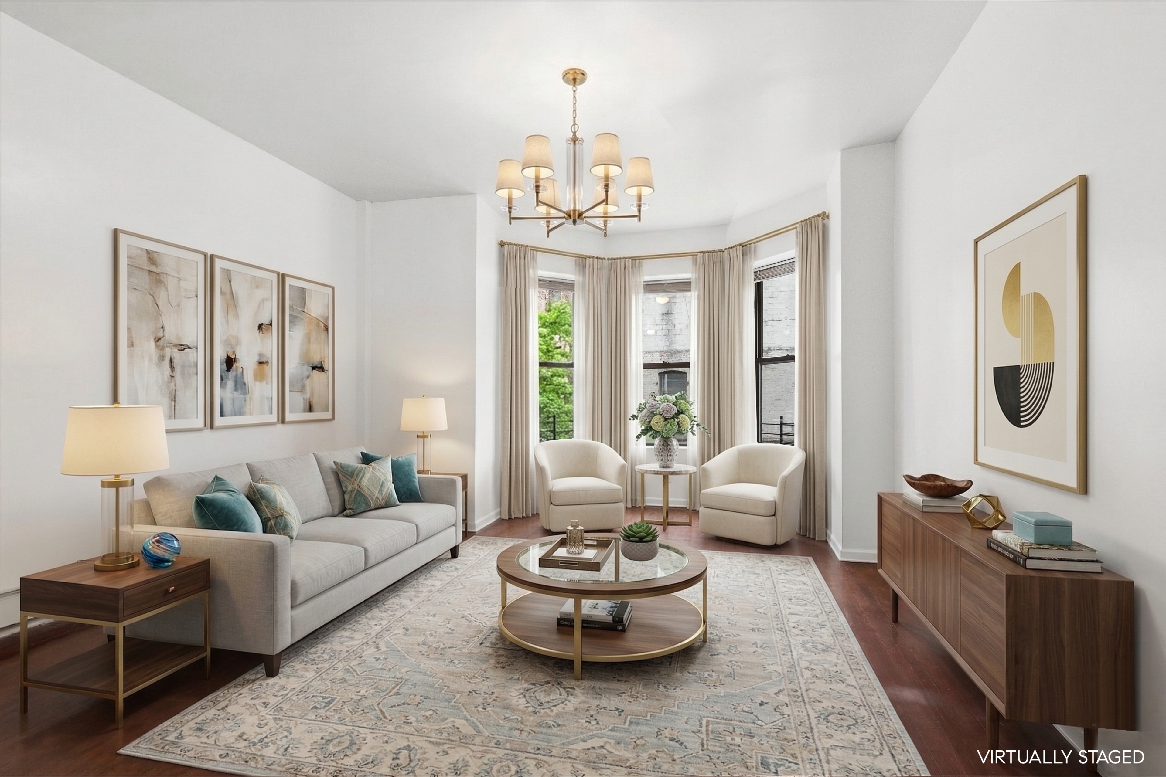 165 West 126th Street Manhattan, NY 10027 - Photo 21 of 40 a living room with furniture and a large window