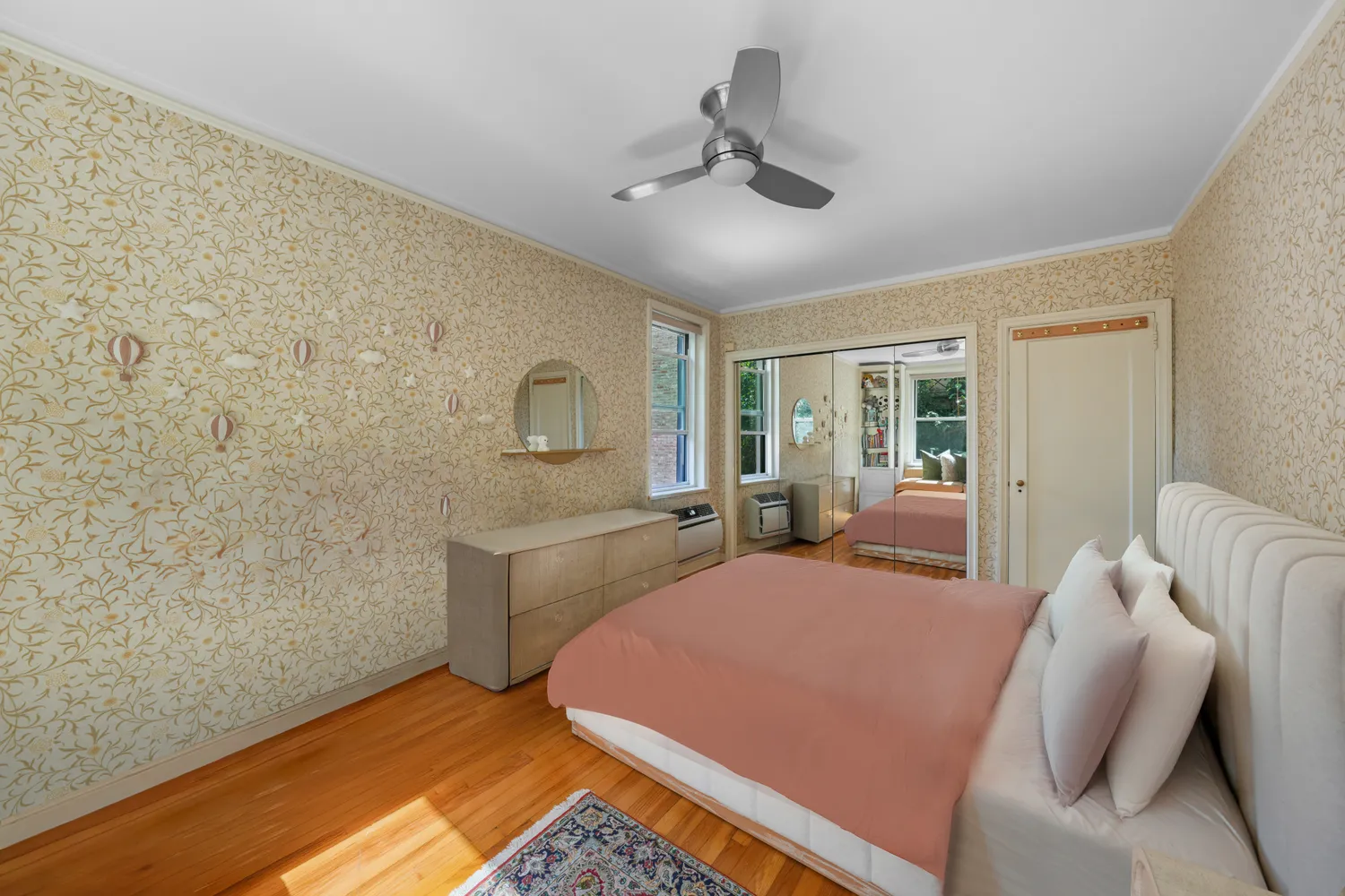 a bed room with a bed and furniture