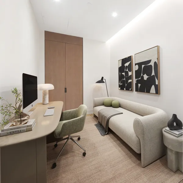 a living room with furniture