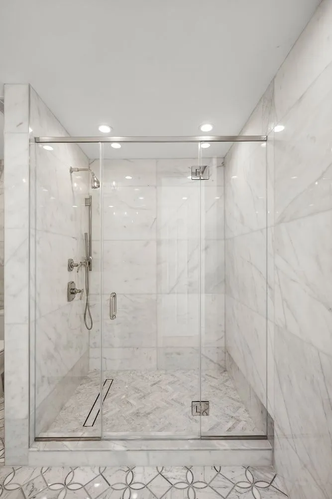 a bathroom with a shower
