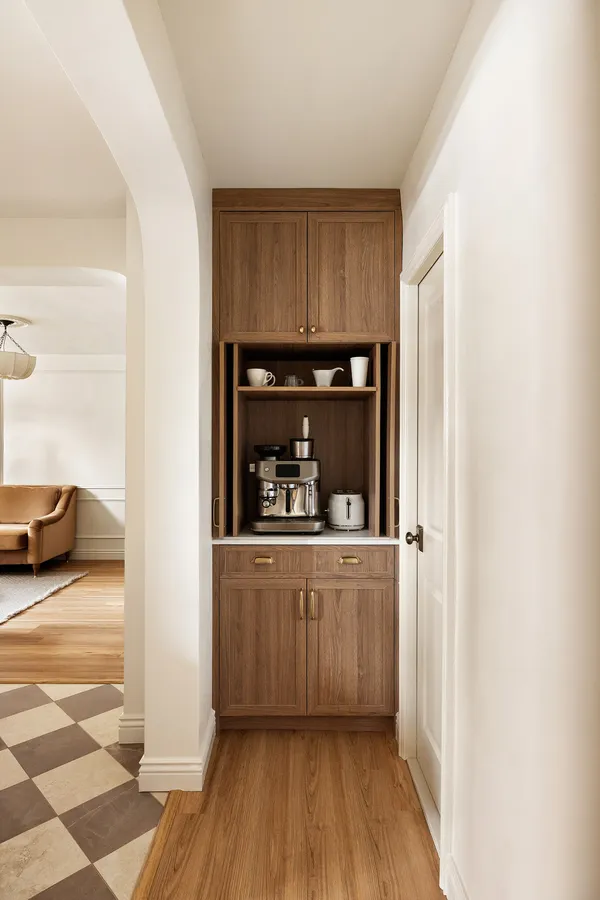 a view of a bedroom from a hallway