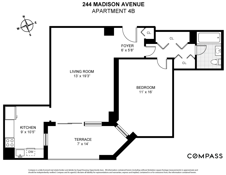 244 Madison Avenue, Unit 4B Manhattan, NY 10016 - Photo 10 of 10 a picture of a floor plan