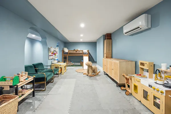 a living room with furniture