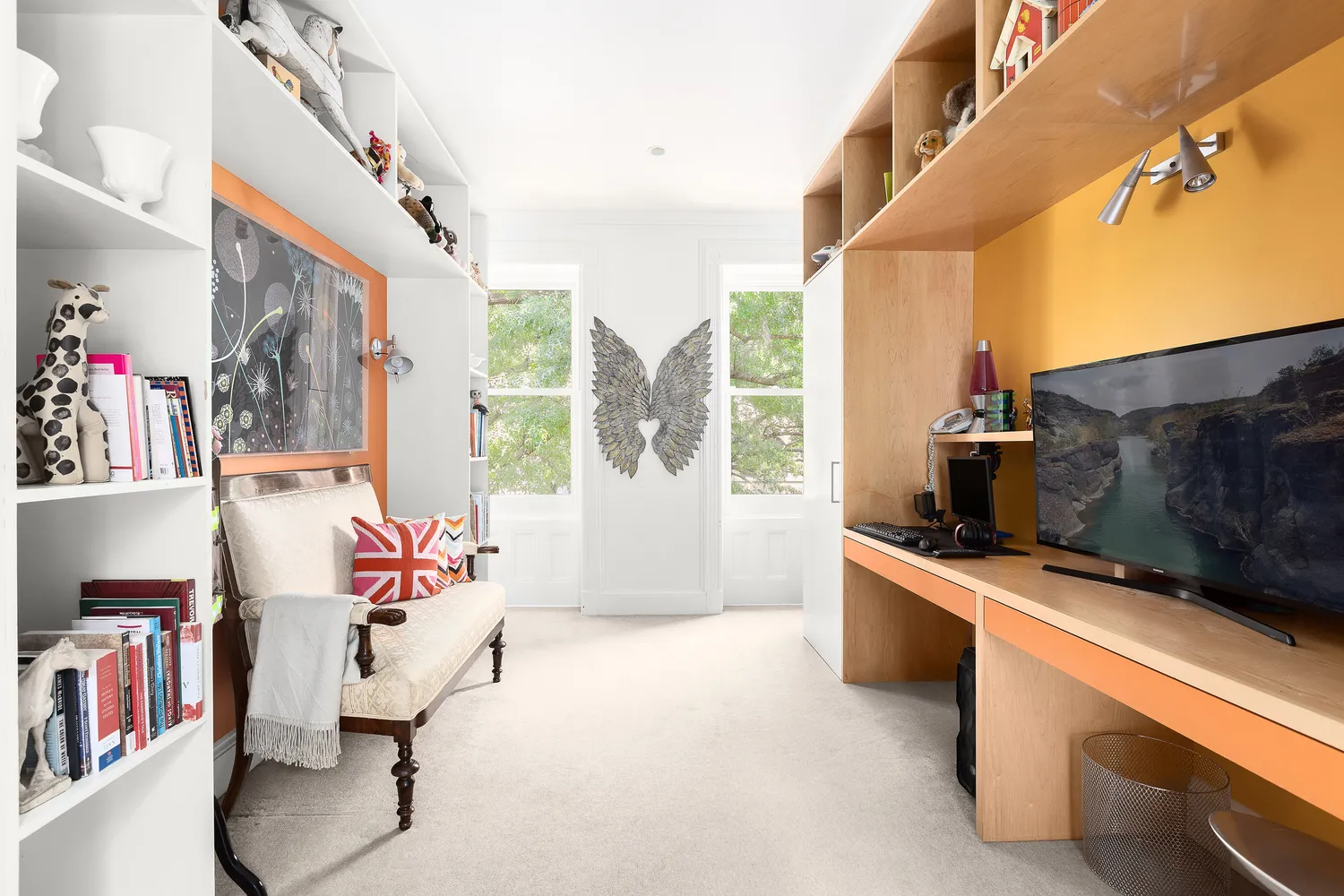 workspace with furniture and window