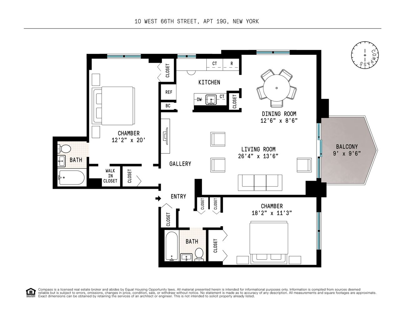 $2,175,000 | 10 West 66th Street, Unit 19G | Upper West Side