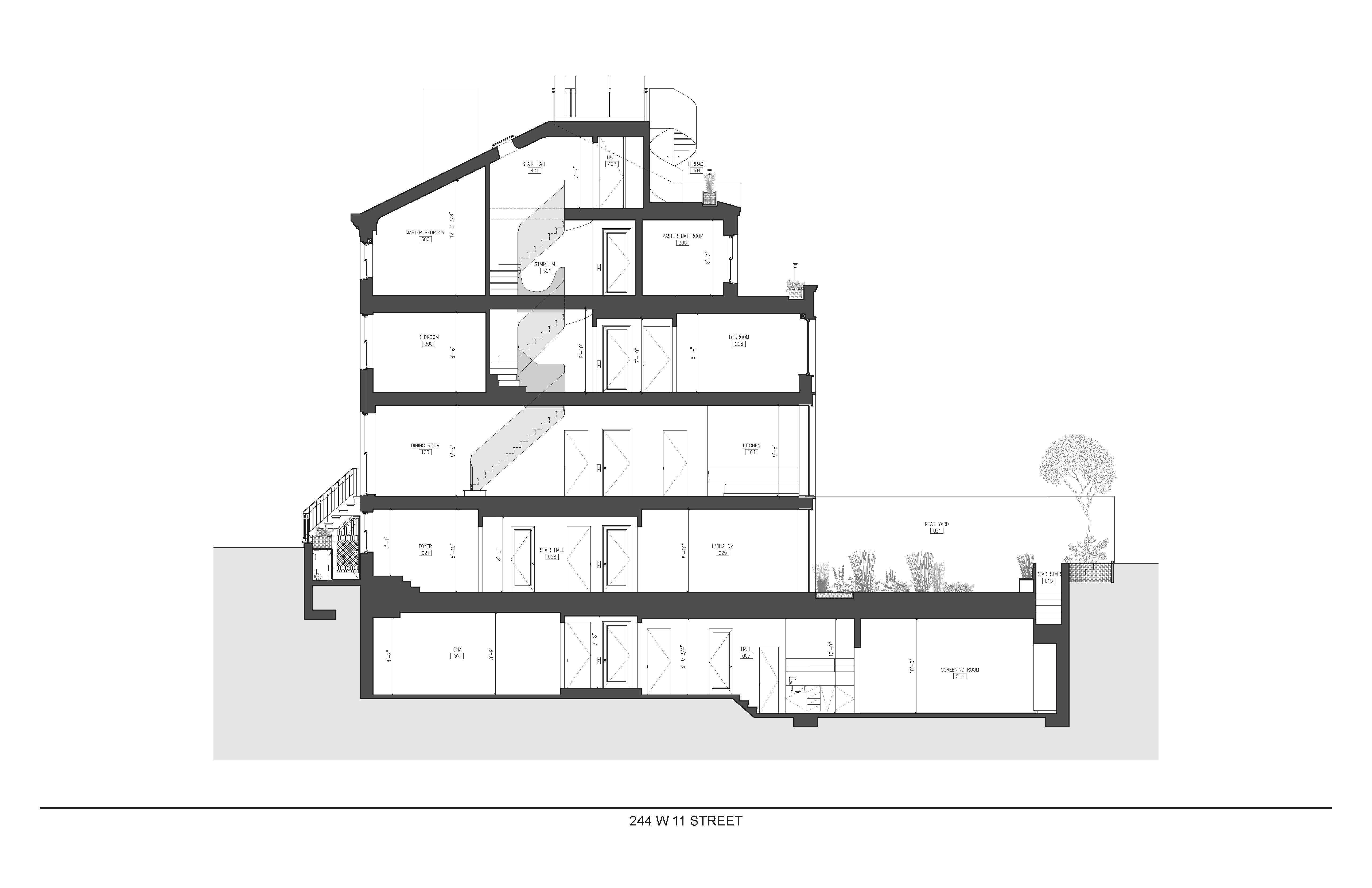 244 West 11th Street Manhattan, NY 10014 - Photo 19 of 29 a black and white photo of a living room