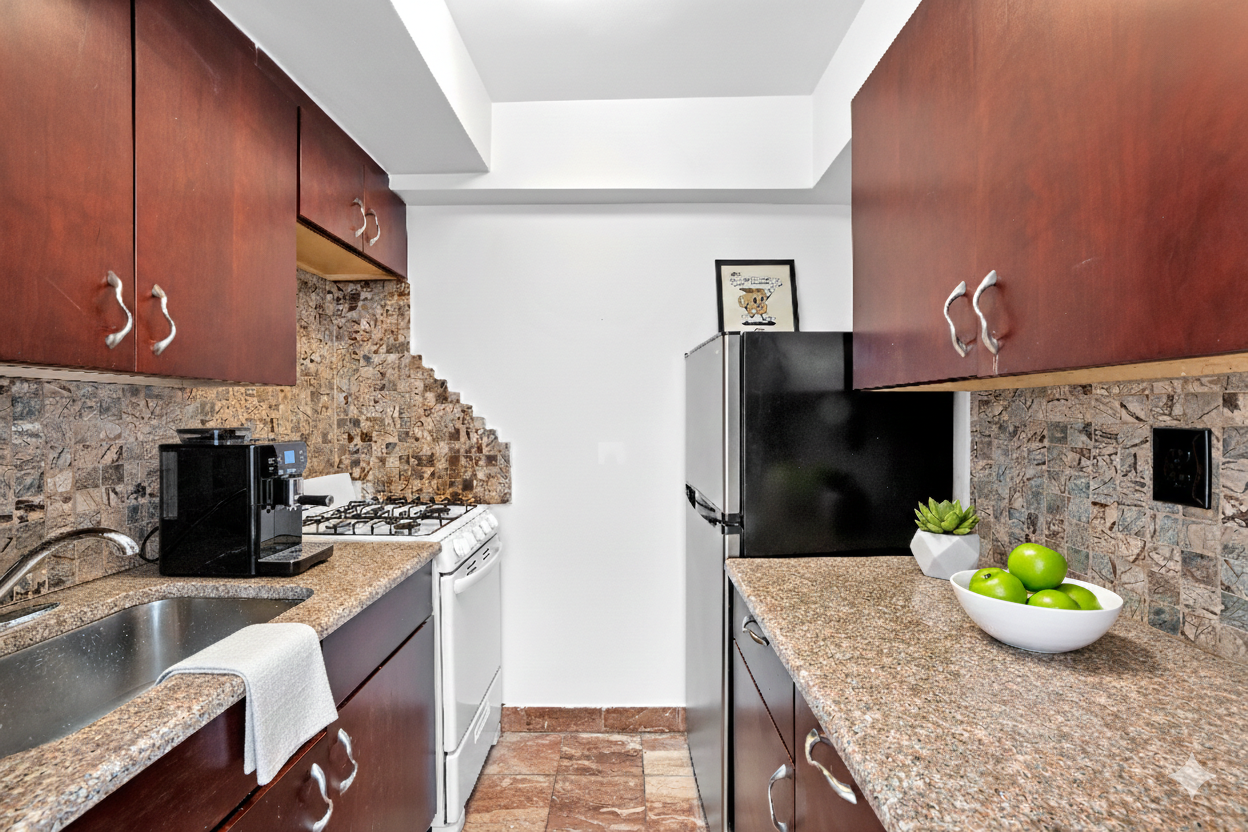 210 East 63rd Street, Unit 11F Manhattan, NY 10065 - Photo 7 of 14 a kitchen with a sink and cabinets