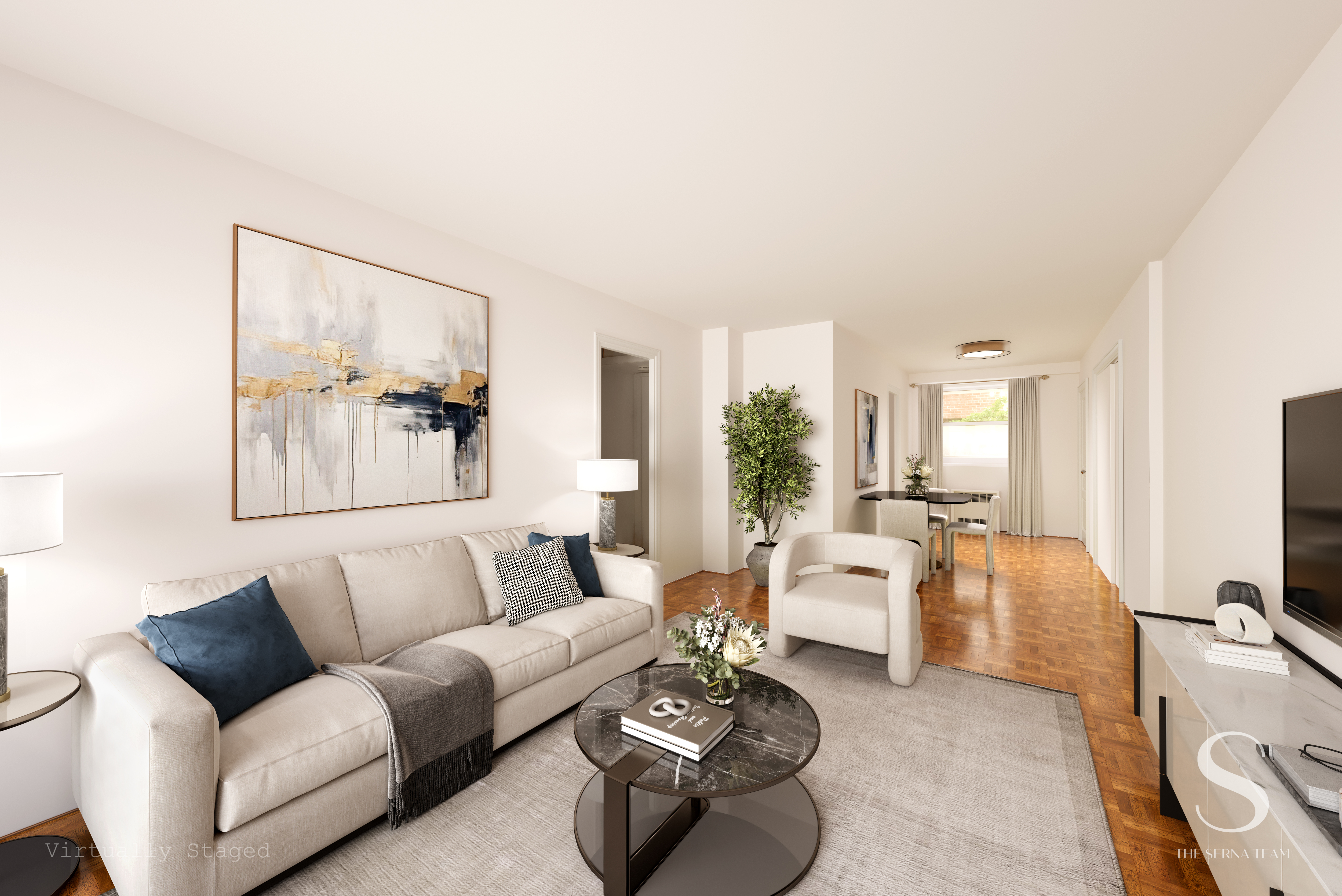 35-51 85th Street, Unit 4F Queens, NY 11372 - Photo 1 of 13 a living room with furniture and a large window