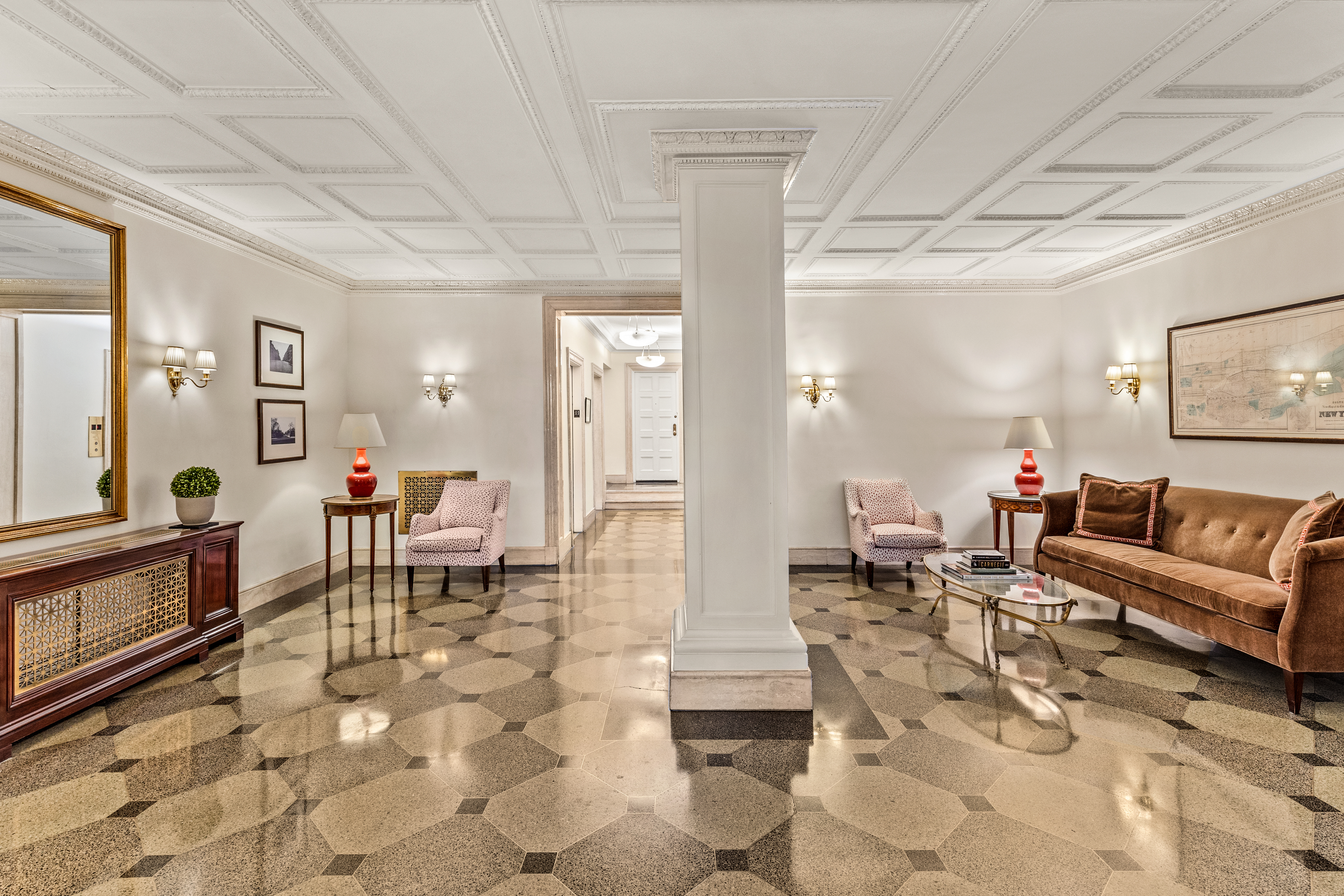 70 East 96th Street, Unit 2D Manhattan, NY 10128 - Photo 9 of 14 a living room with furniture and a dining table