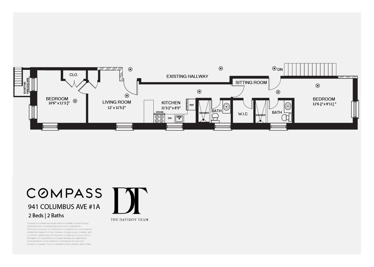 941 Columbus Avenue, Unit 1A Manhattan, NY 10025 - Photo 14 of 14 a view of a black and white photo