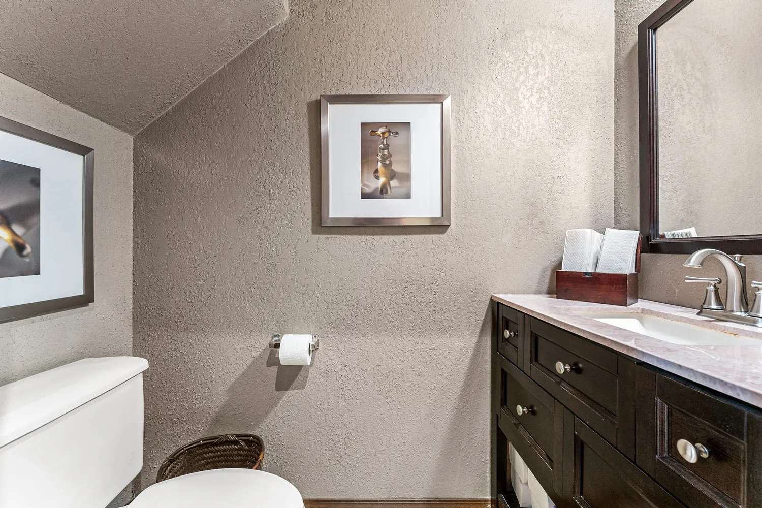 a view of a dining room with furniture and window