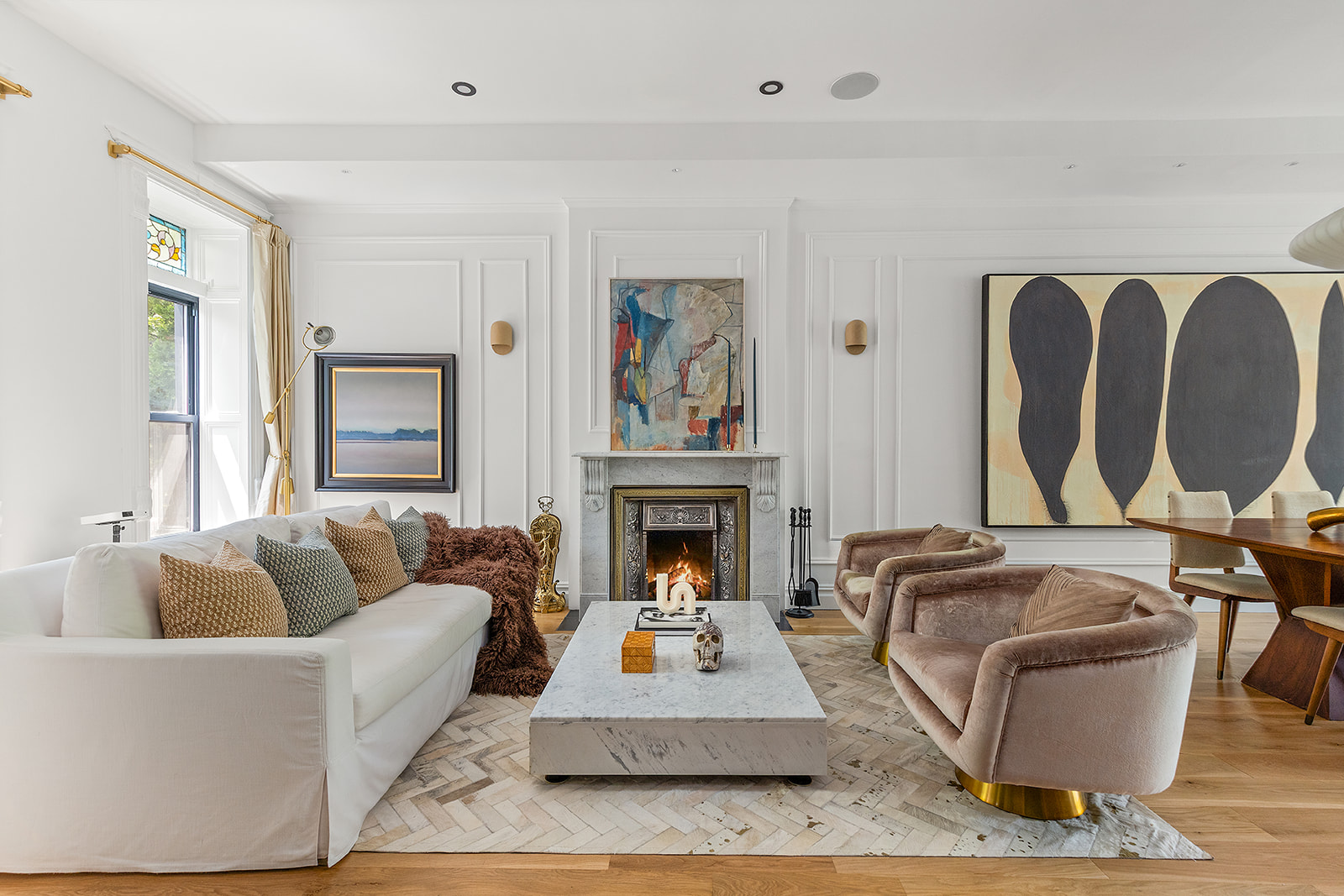 533 Decatur Street, Unit 1 Brooklyn, NY 11233 - Photo 1 of 20 a living room with furniture a fireplace and window