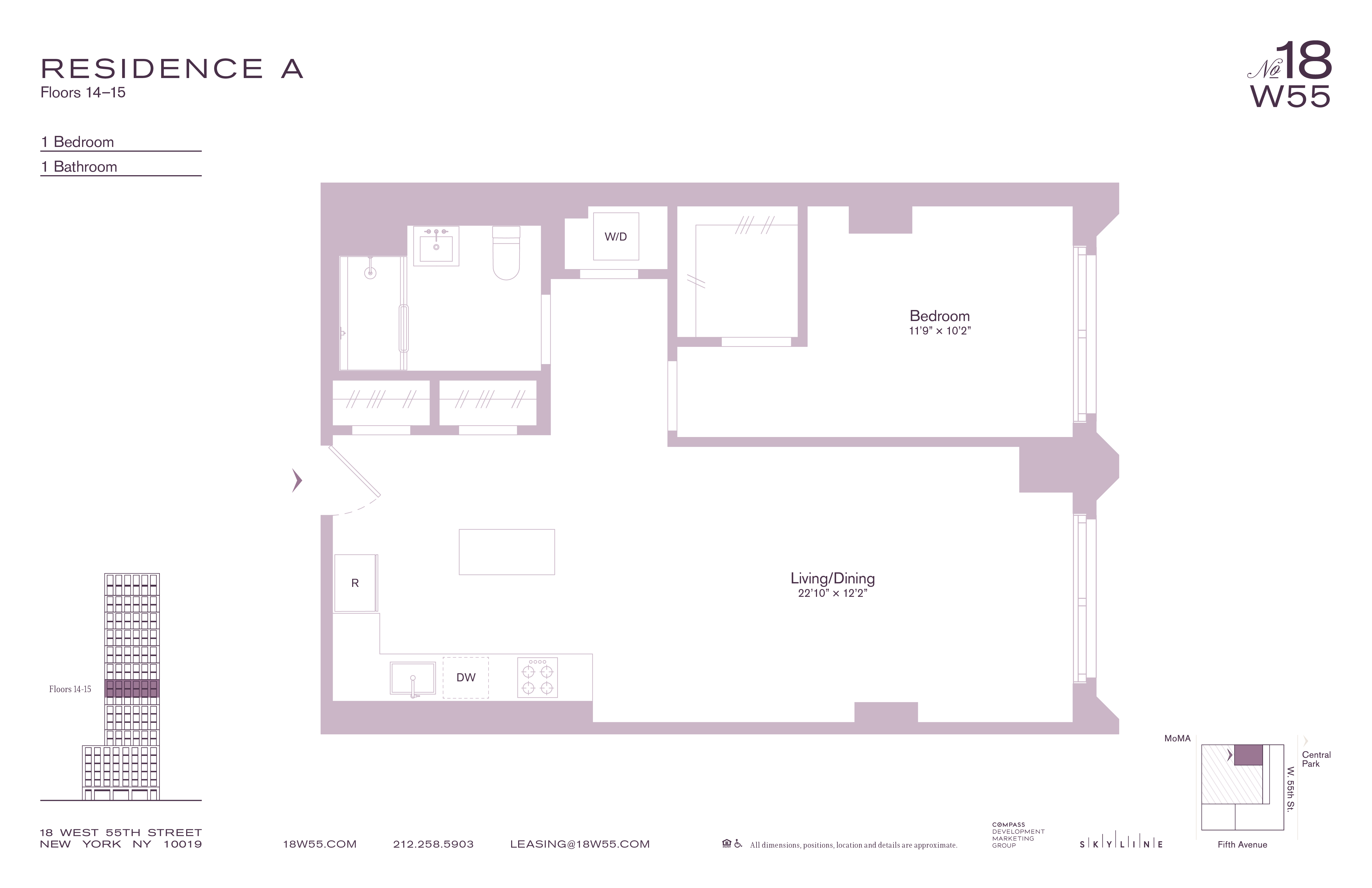 18 West 55th Street, Unit 15A Manhattan, NY 10019 - Photo 9 of 9 a picture of a floor plan