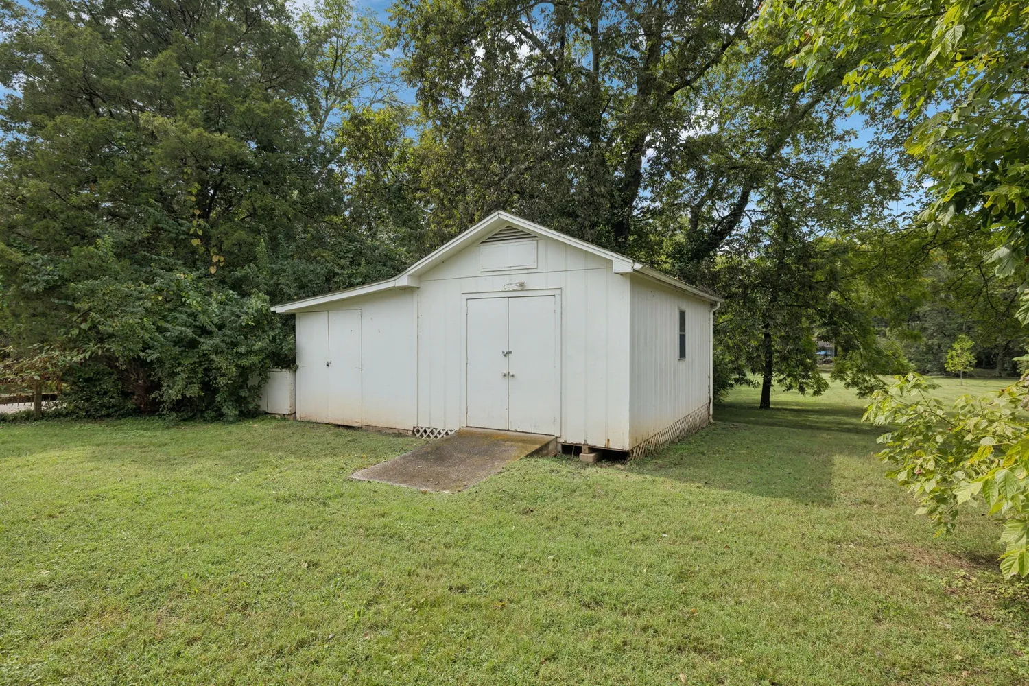 an aerial view of a swimming pool