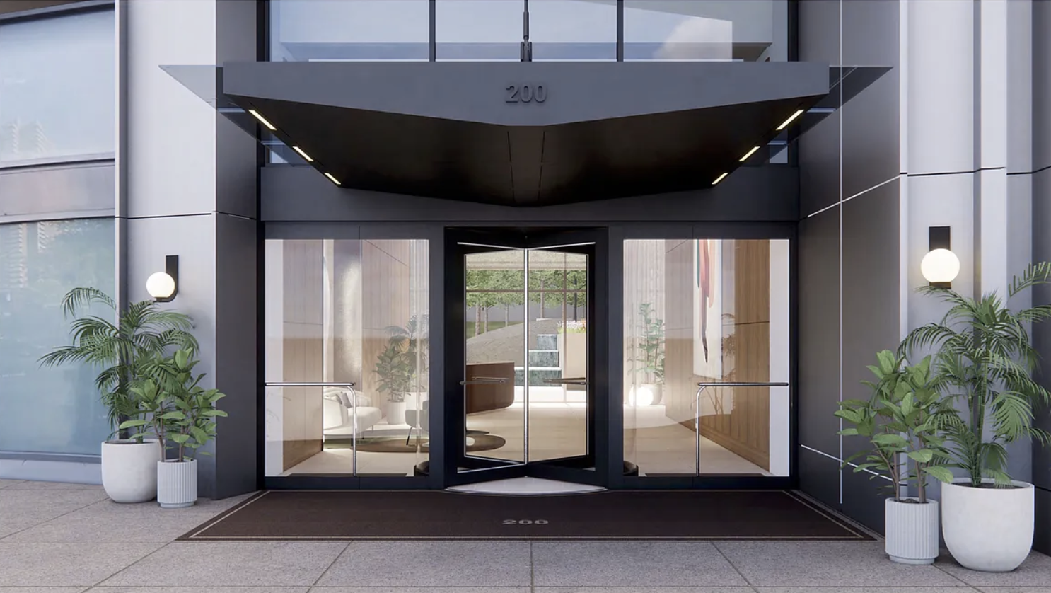 200 Chambers Street, Unit 7AI Manhattan, NY 10007 - Photo 27 of 28 a view of a porch with potted plants