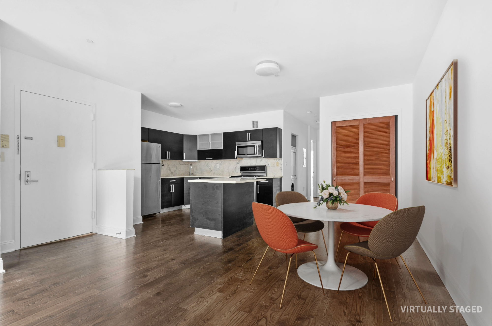 269 8th Street, Unit 2R Brooklyn, NY 11215 - Photo 3 of 14 a view of a dining room with furniture and wooden floor