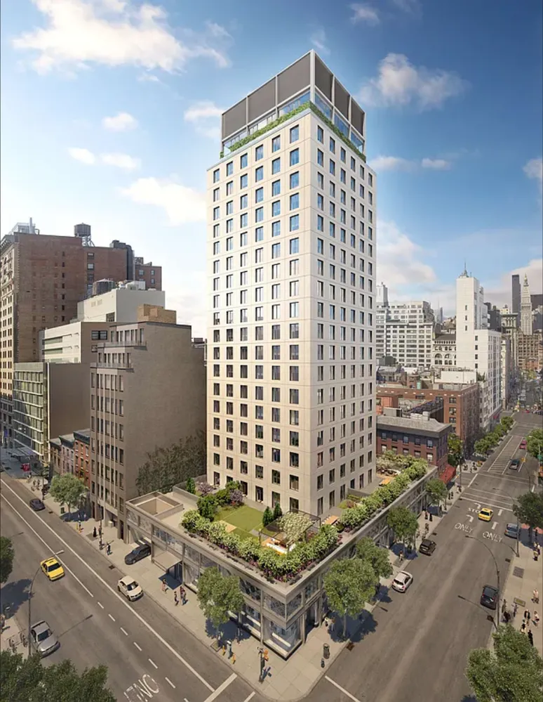 a view of a city with tall buildings