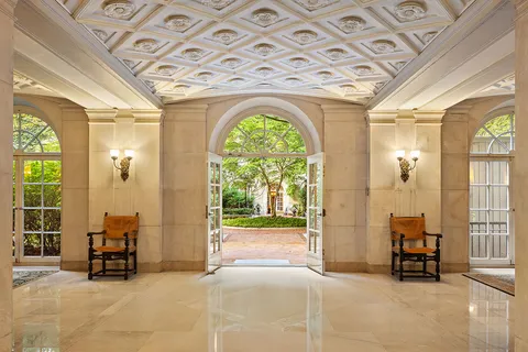 a front view of a building with entryway