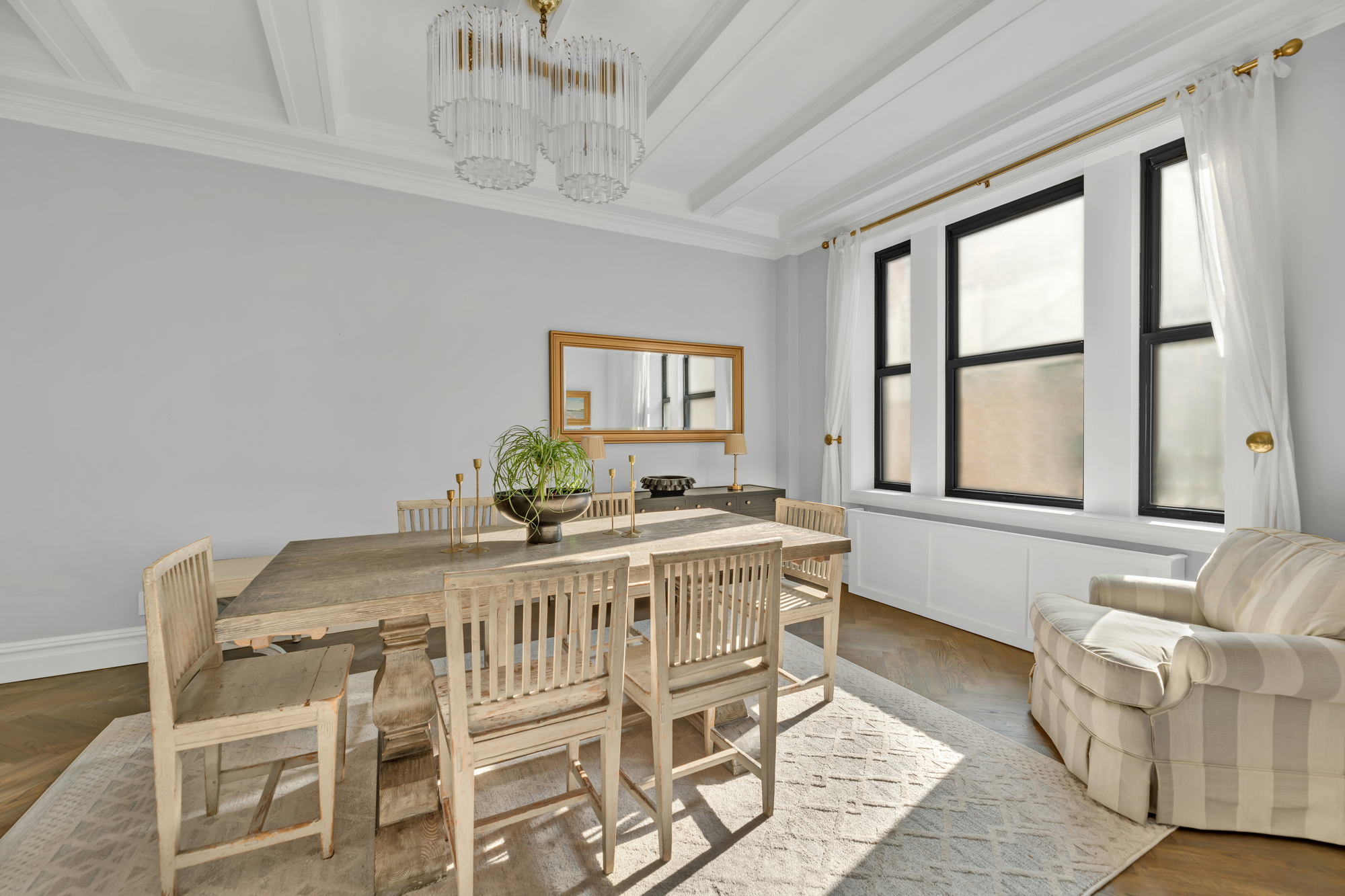420 Riverside Drive, Unit 2G Manhattan, NY 10025 - Photo 5 of 20 a view of a dining room with furniture window and outside view