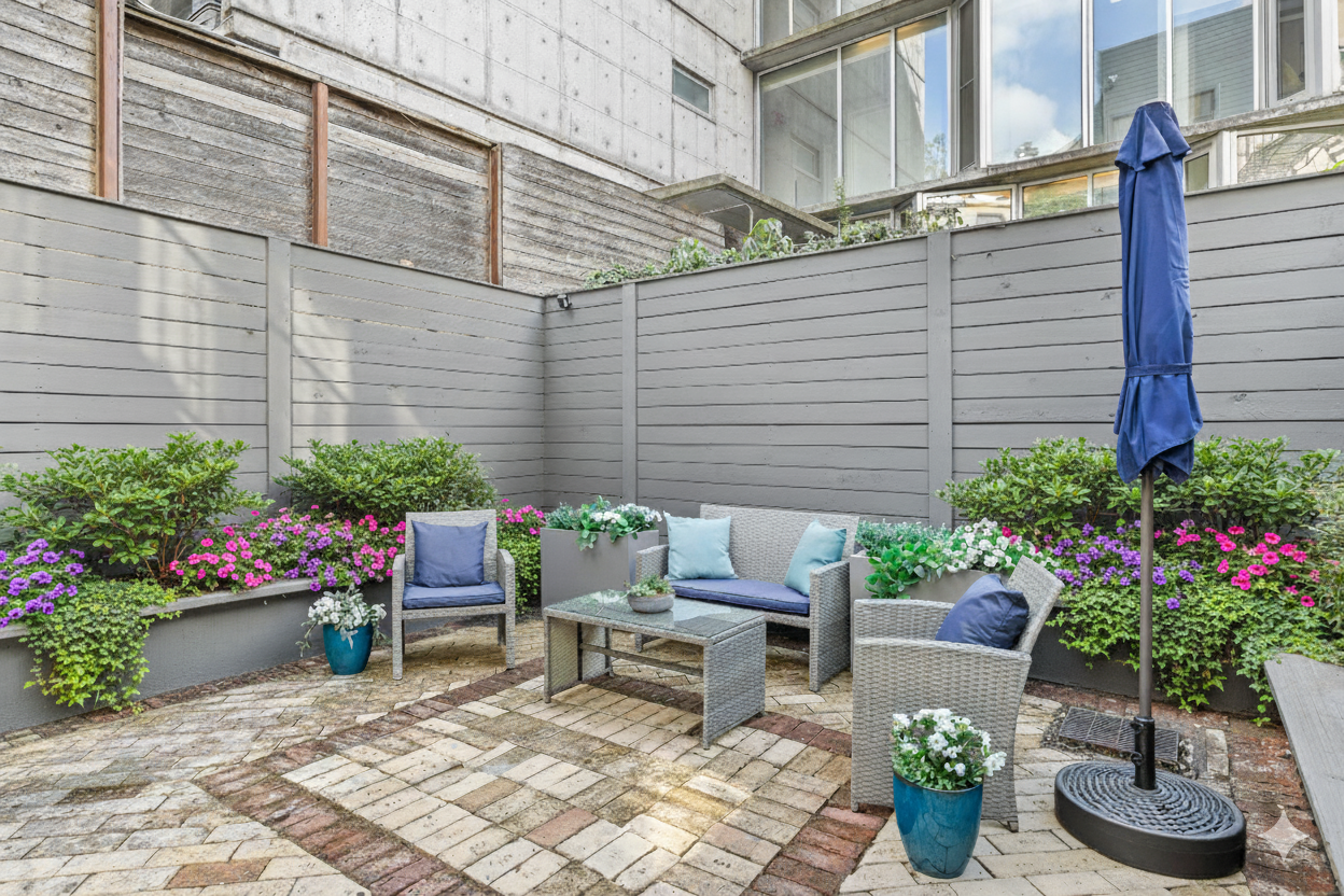 576 Carroll Street, Unit 2 Brooklyn, NY 11215 - Photo 14 of 15 a view of a backyard with plants and chairs