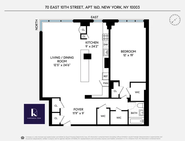 $1,695,000 | 70 East 10th Street, Unit 16D | Greenwich Village