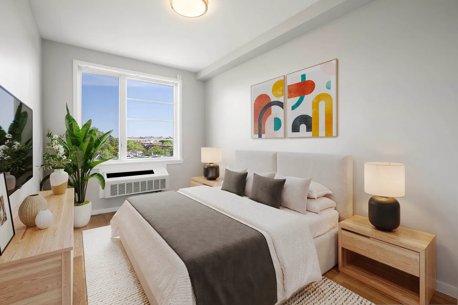 an empty room with a window