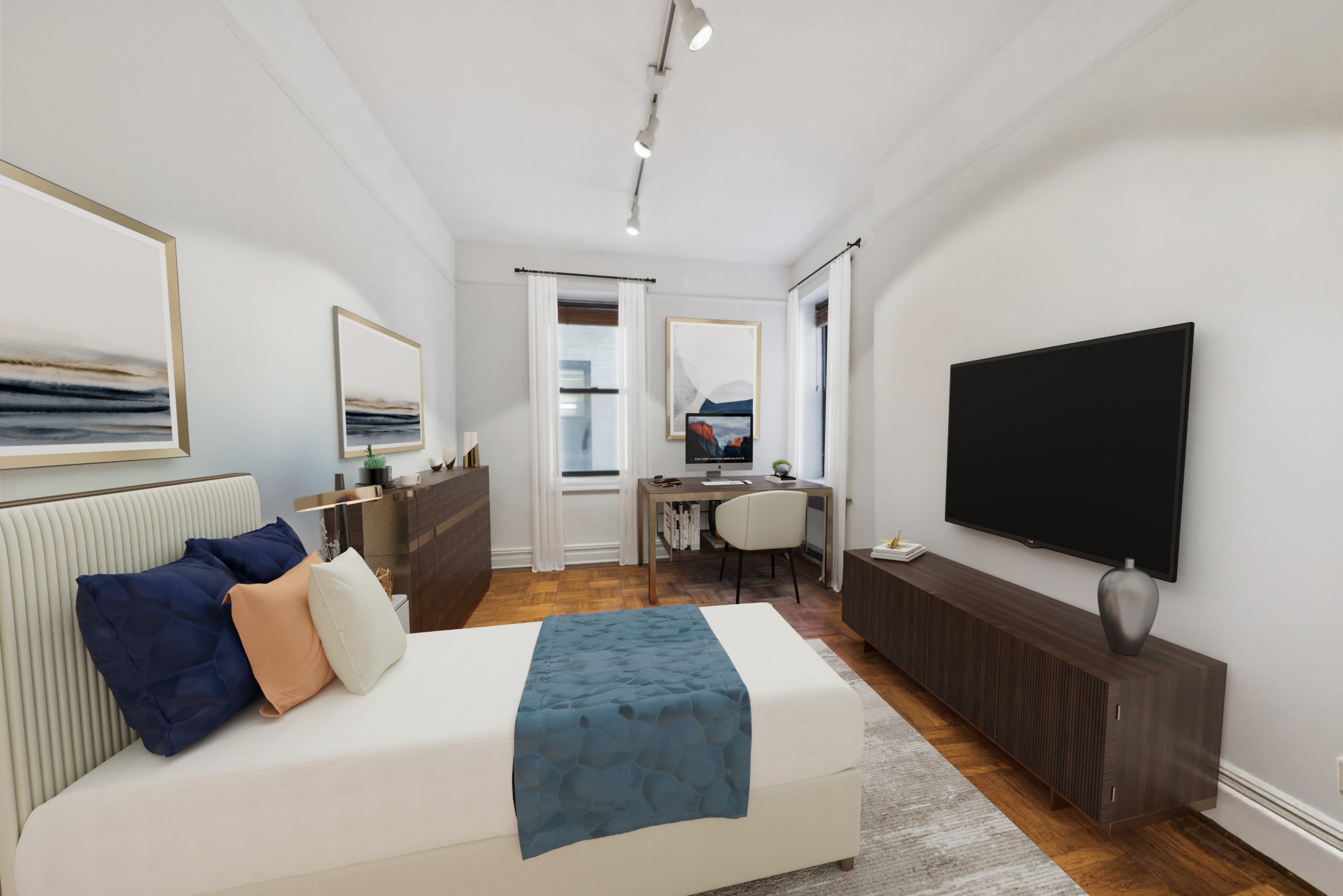 9701 Shore Road, Unit 1C Brooklyn, NY 11209 - Photo 5 of 8 a living room with furniture and a flat screen tv