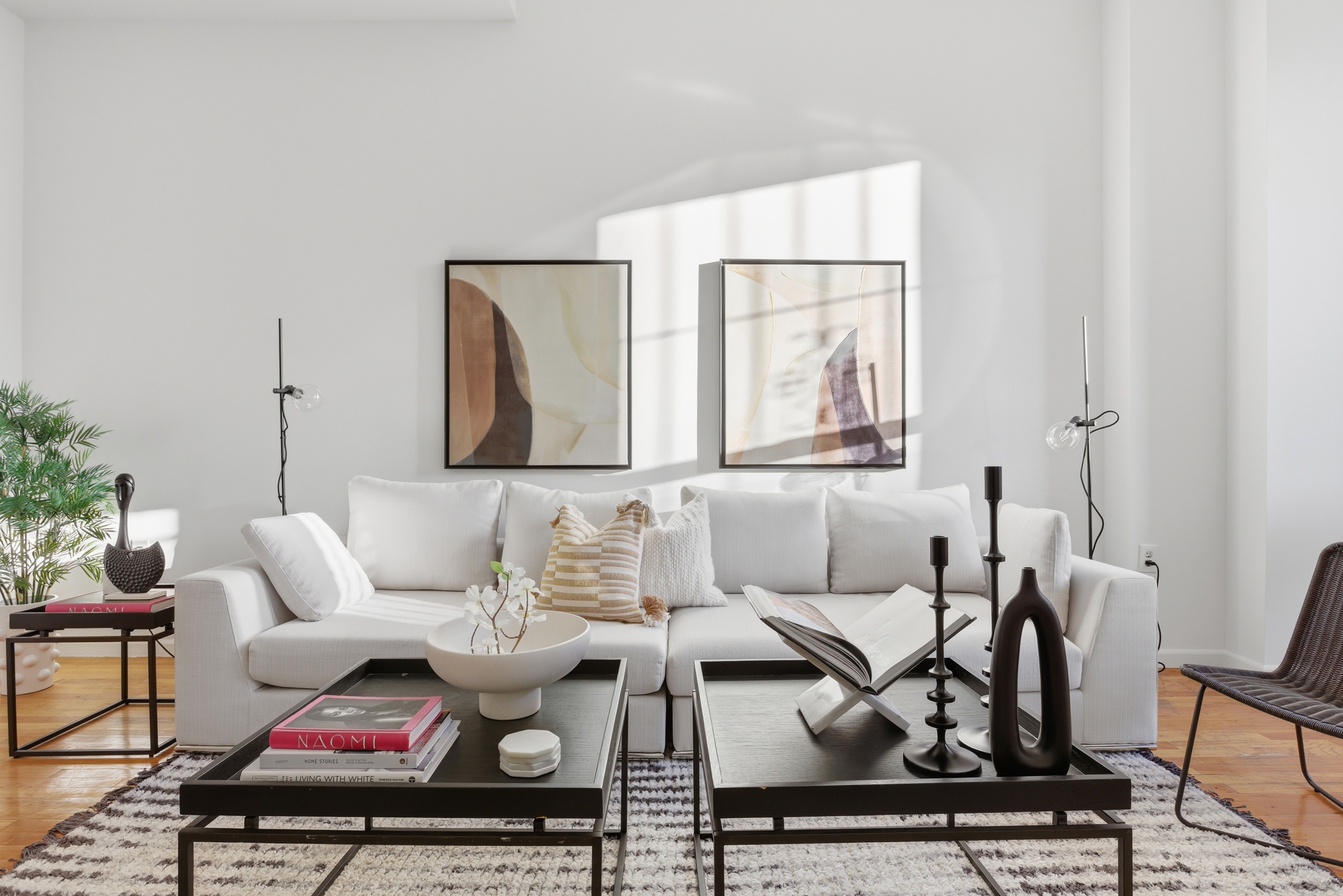 20 East 126th Street Manhattan, NY 10035 - Photo 4 of 19 a living room with furniture a rug and a large window