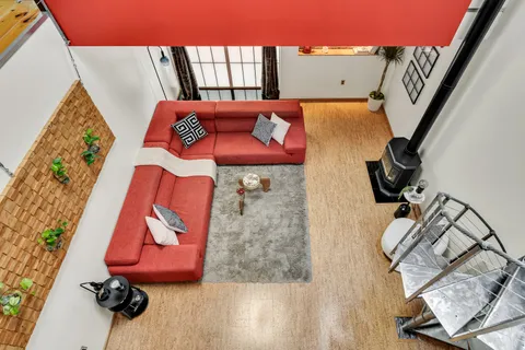 a living room with furniture
