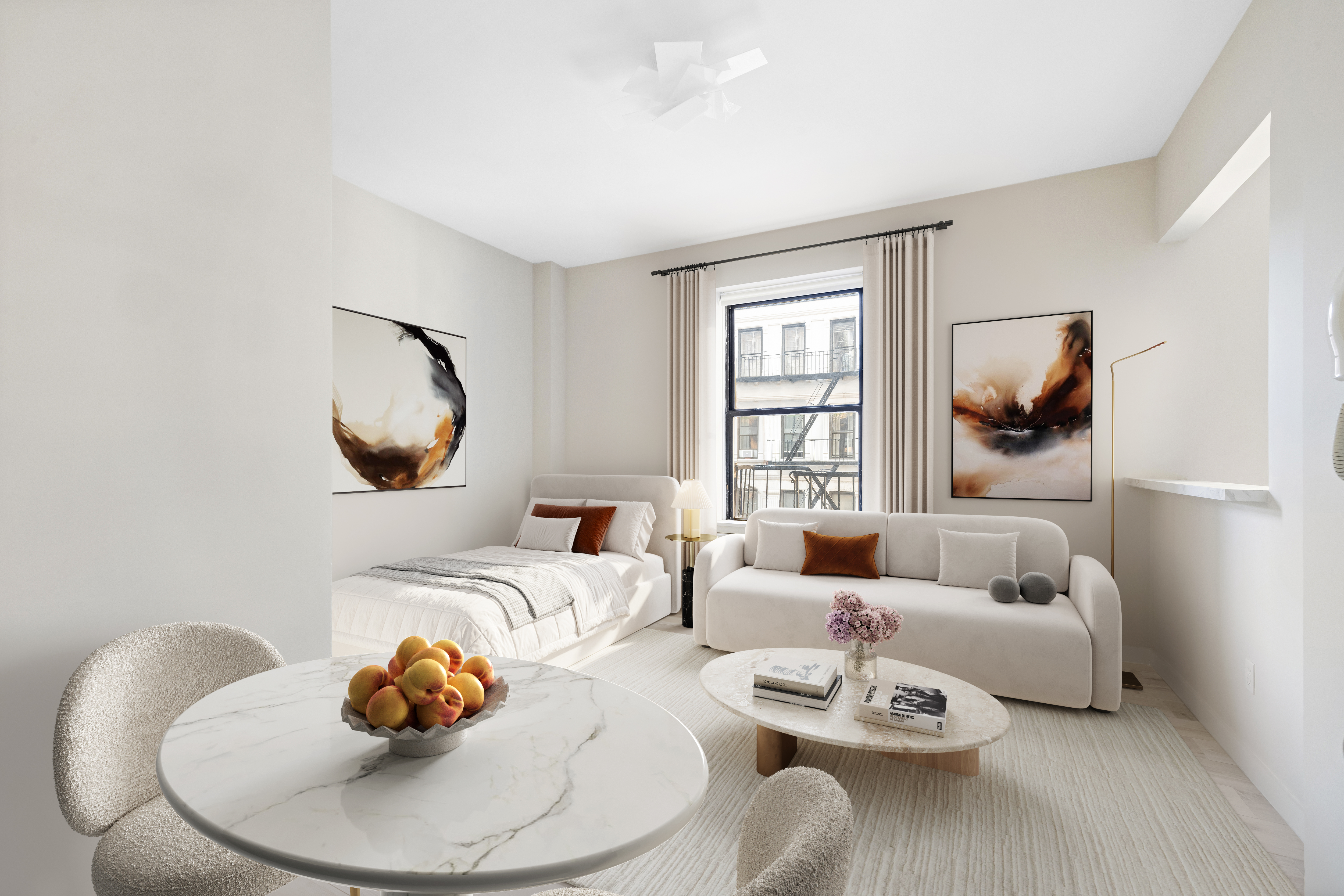 102 West 80th Street, Unit 42 Manhattan, NY 10024 - Photo 3 of 6 a living room with furniture and a wooden floor