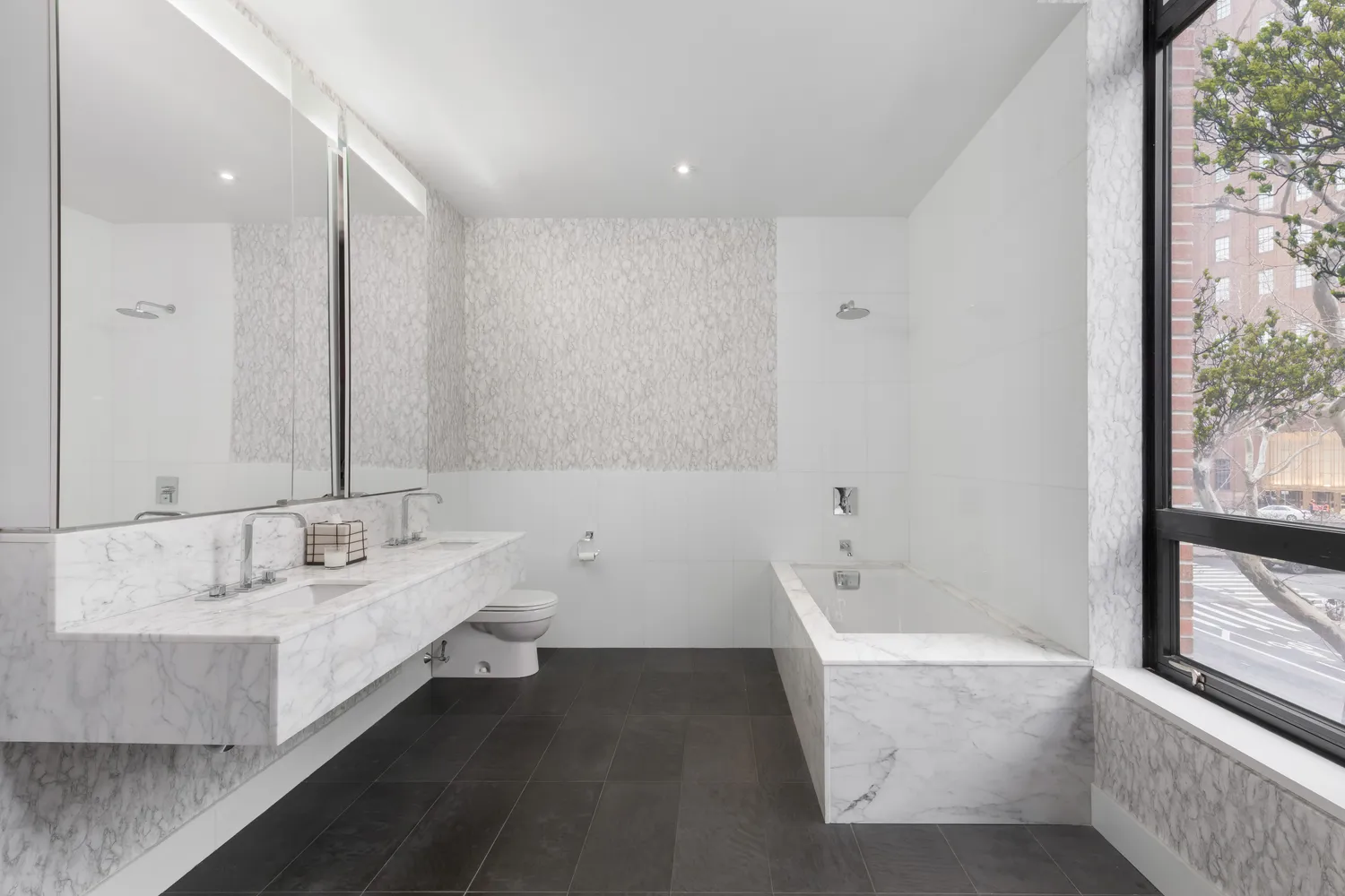 a front view of a building