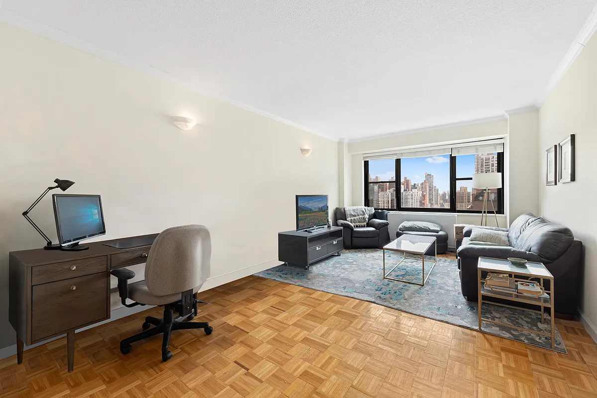a living room with furniture
