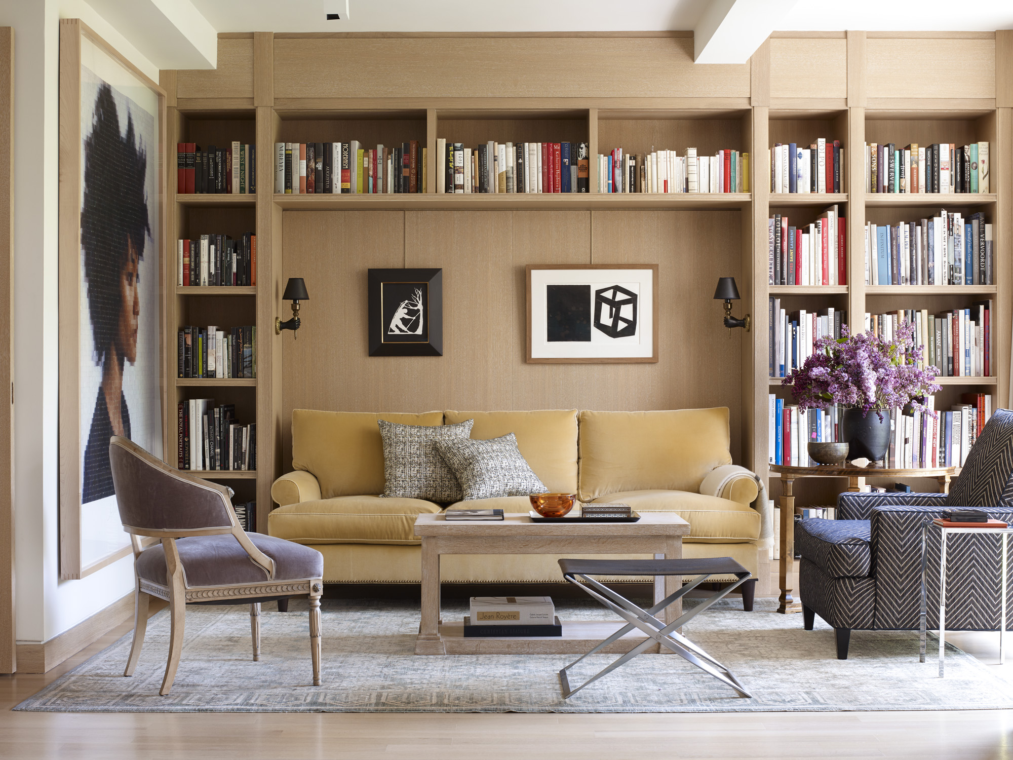 50 Gramercy Park North, Unit 5A Manhattan, NY 10010 - Photo 3 of 10 a living room with furniture and a book shelf