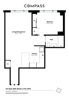 $665,000 | 137 East 36th Street, Unit 17H | Murray Hill