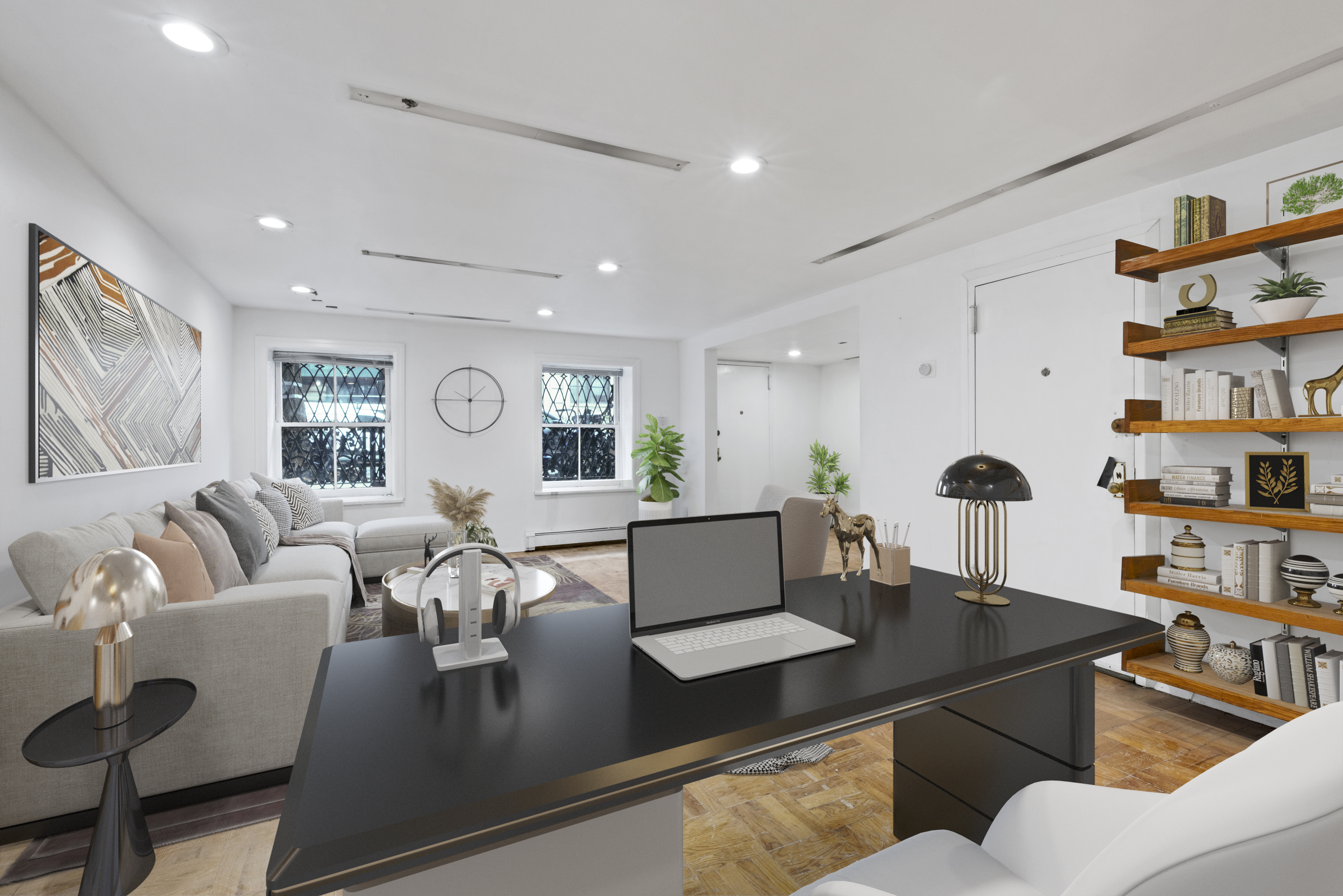 136 East 30th Street, Unit DUPLEX Manhattan, NY 10016 - Photo 14 of 26 a living room with furniture kitchen view and a window