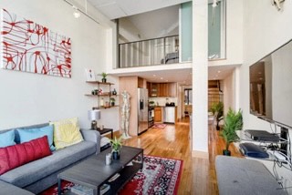 a living room with furniture